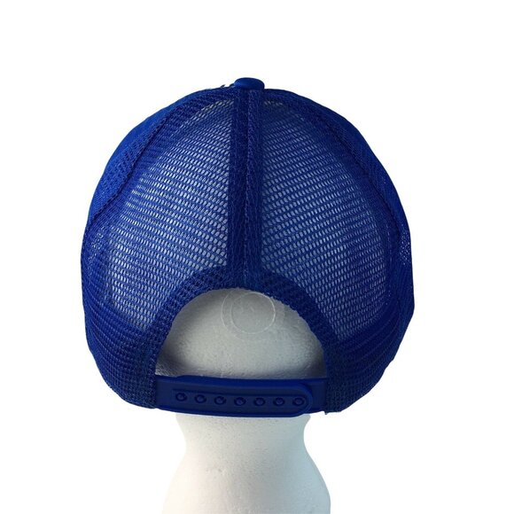 Trucker Hat Budweiser Bud Light Blue White Diagonal Logo Adjustable Snapback u - Picture 5 of 9